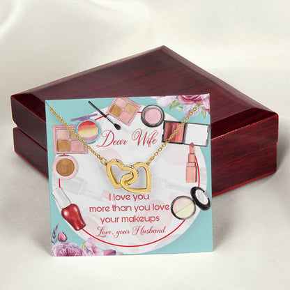 Dear Wife Interlocking Hearts Necklace Message Card