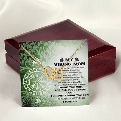 My Viking Mom Necklace - Viking Mother Gift - Mother'S Day Gift Interlocking Hearts Necklace