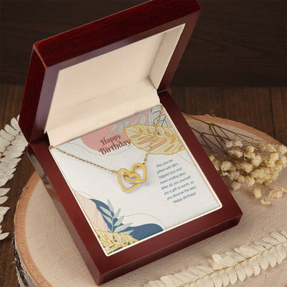 Happy Birthday! You Deserve The Best! - Interlocking Hearts Necklace