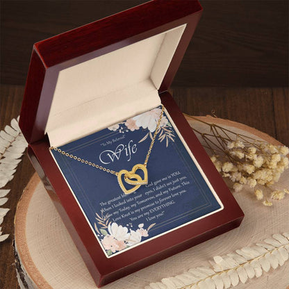 To My Beloved Wife Interlocking Hearts Necklace