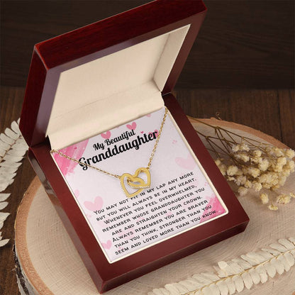 Beautiful Granddaughter Necklace - You Will Always Be In My Heart Interlocking Hearts Necklace