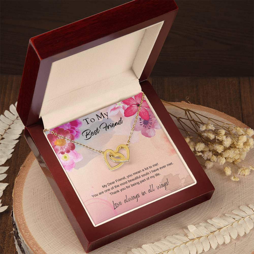 To My Best Friend Interlocking Hearts Necklace