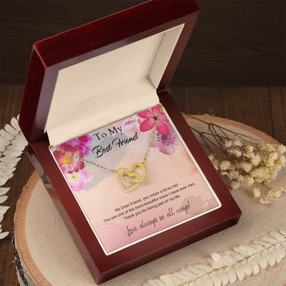 To My Best Friend Interlocking Hearts Necklace