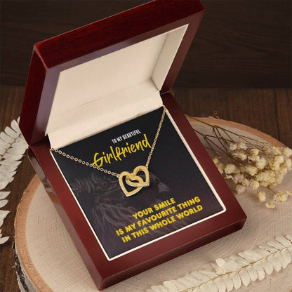 Interlocking Hearts - To My Beautiful Girlfriend - My Favourute Thing Interlocking Hearts Necklace