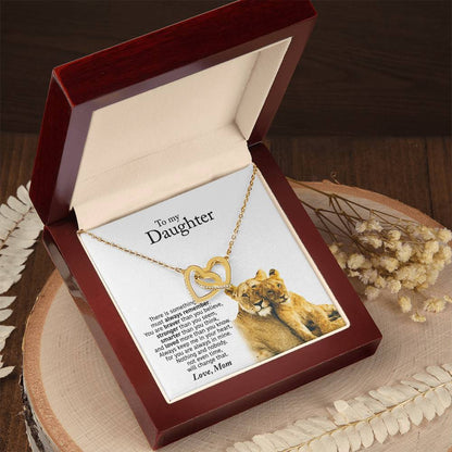 To My Daughter From Mom - Interlocking Hearts Necklace - Always Remember