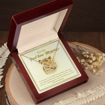 To The First Time Mommy Mommy To Be Gift Pregnant Necklace Interlocking Hearts Necklace
