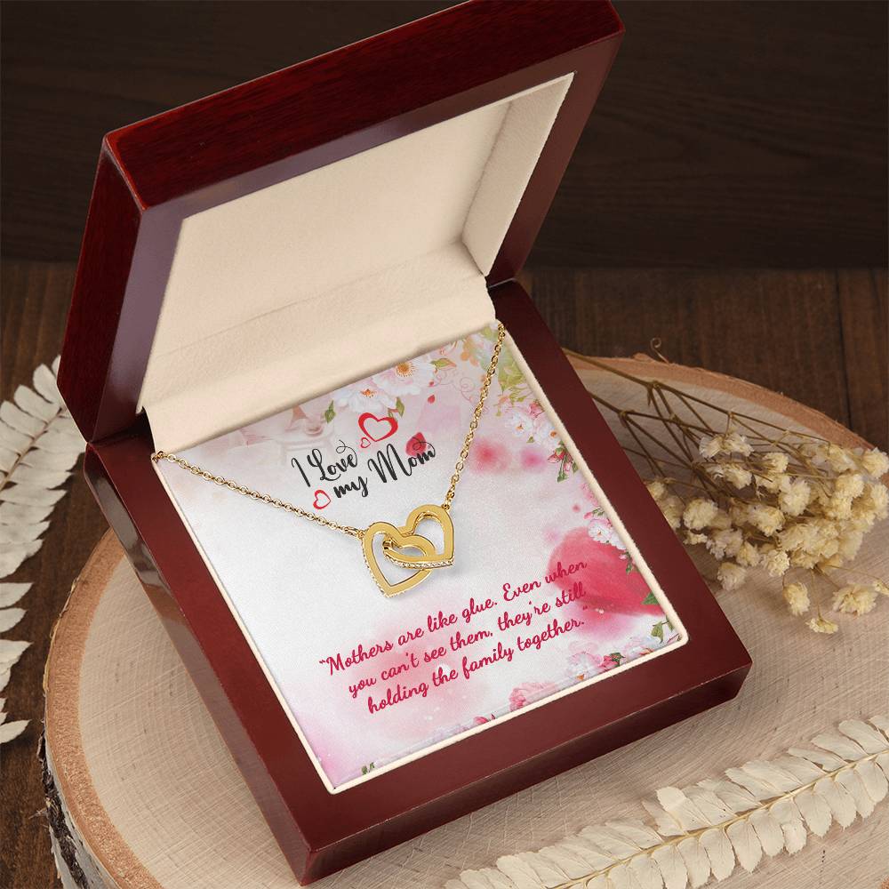 Mother Is The Name For God In The Lips And Hearts Of Little Children Interlocking Hearts Necklace