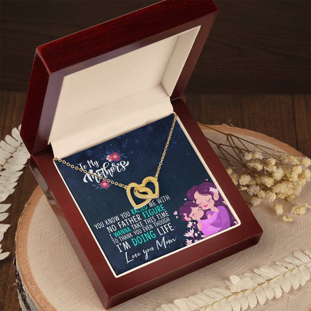 Luxury Box Interlocking Heart Necklace For Mom Interlocking Hearts Necklace