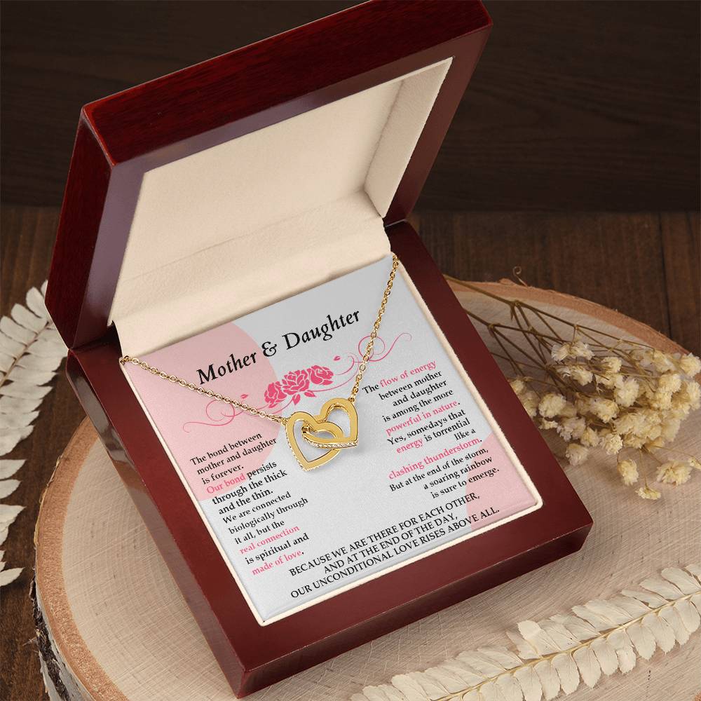 Gift For Mom - We Are Connected - Interlocking Interlocking Hearts Necklace