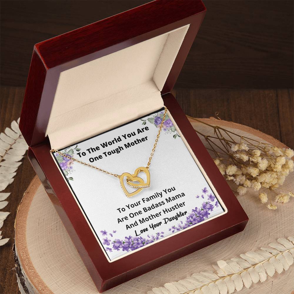 Necklace From Daughter Mother Hustler Gift For Mom Jewelry For Mothers Day Birthday Gift Idea Present For Mom Interlocking Hearts Necklace