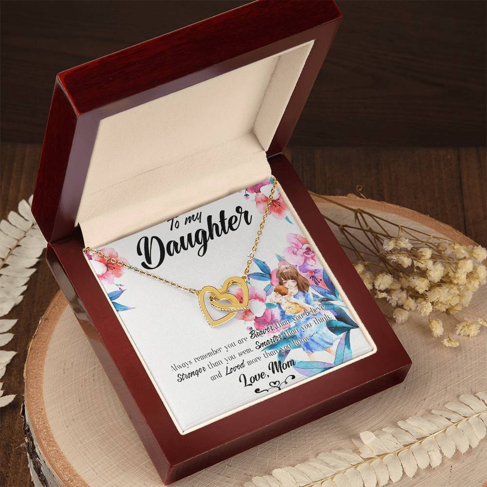 Necklace For Daughtergranddaughter Forever Love Necklace To My Daughter Necklaces From Mom Mother Dad Personalized To My Daughter Interlocking Hearts Necklace