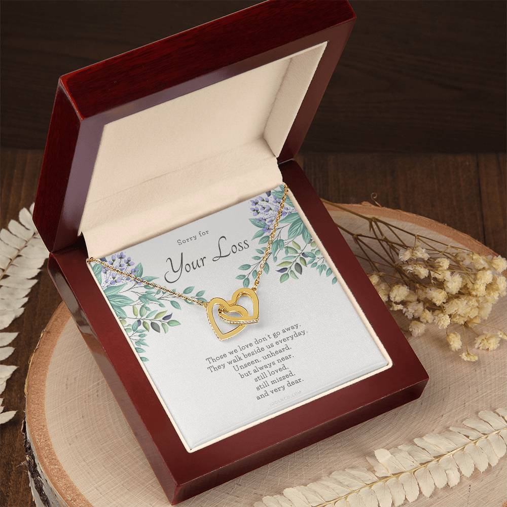 Loss Of Loved One Necklace Loss Of Mother Gift Loss Of Father Gift Sorry For Your Loss Sympathy Gift Sterling Silver Pet Loss Gift Interlocking Hearts Necklace