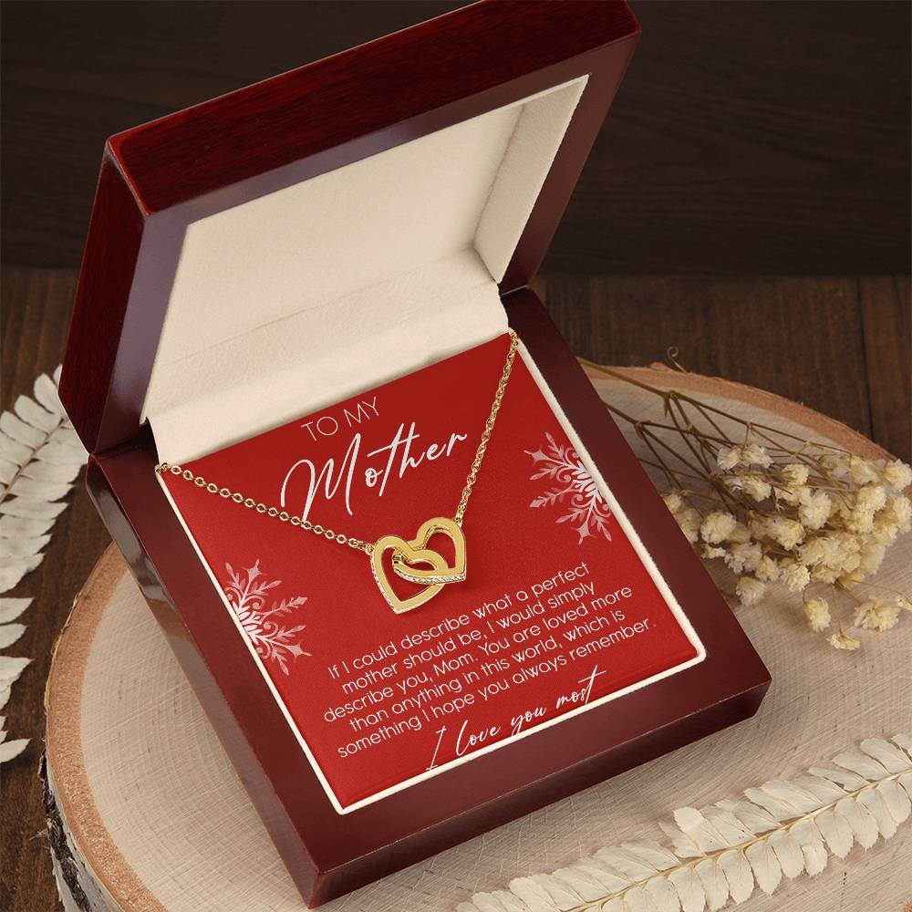 To My Mother Interlocking Hearts Necklace Message Card