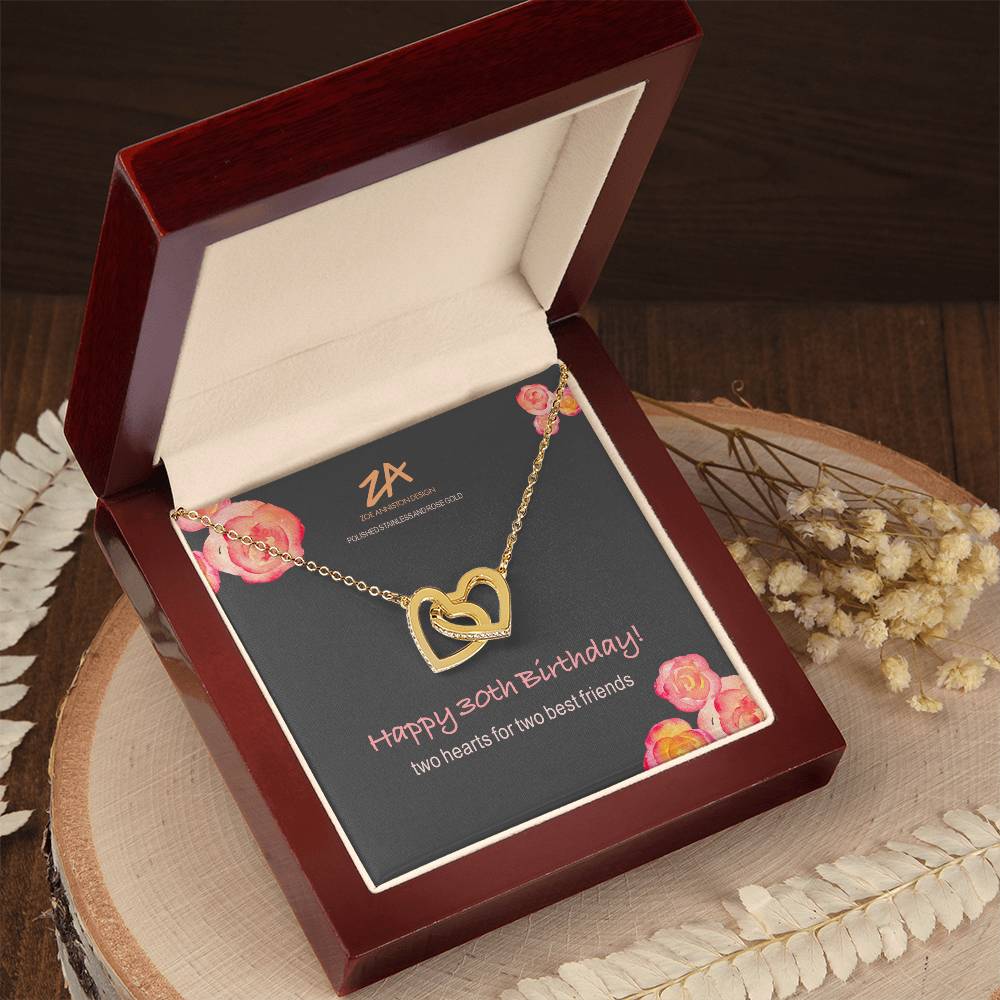 Happy 30Th Birthday! Interlocking Hearts Necklace
