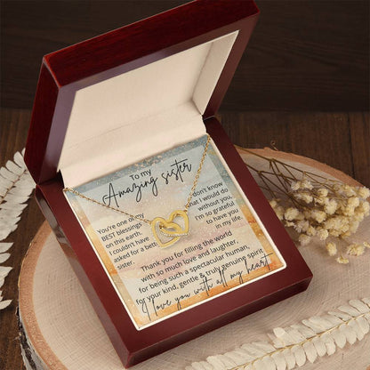 Sister Love Necklace Birthday Interlocking Hearts Necklace