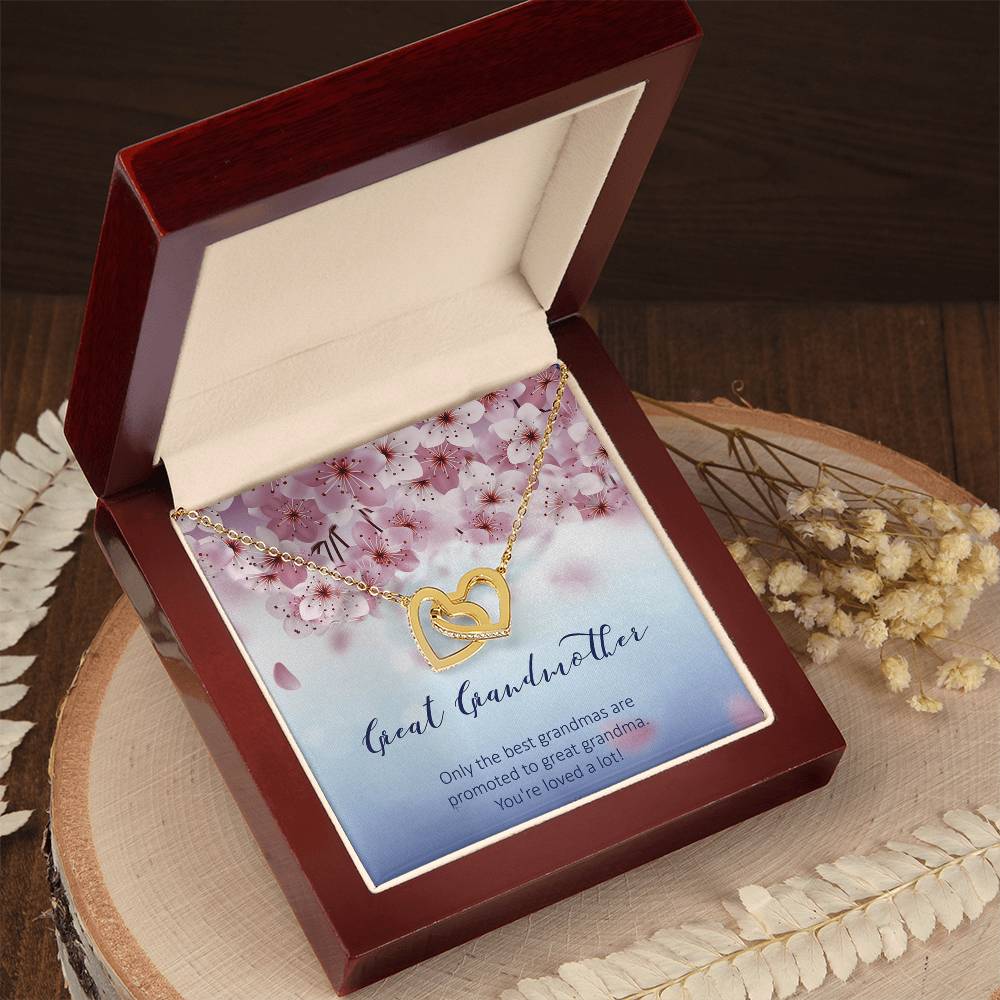 Great Grandmother - Only The Best Grandmas Are Promoted To Great Grandmas - Interlocking Heart Necklace Interlocking Hearts Necklace