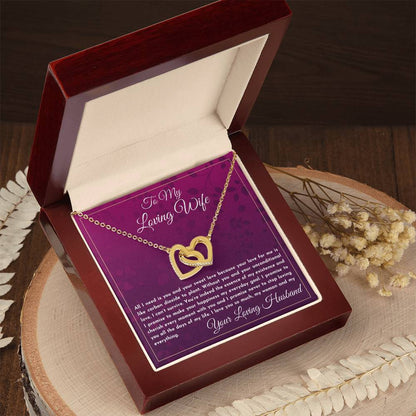 Gift For Wife All I Need Is You And Your Sweet Love Interlocking Hearts Necklace