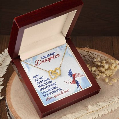 To My Daughter From Dad Interlocking Hearts Necklace Father To Daughter Gift Birthday Gift To Daughter From Dad Daughter Necklace