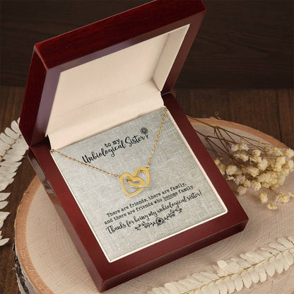 Unbiological Sister Necklace Interlocking Hearts Necklace