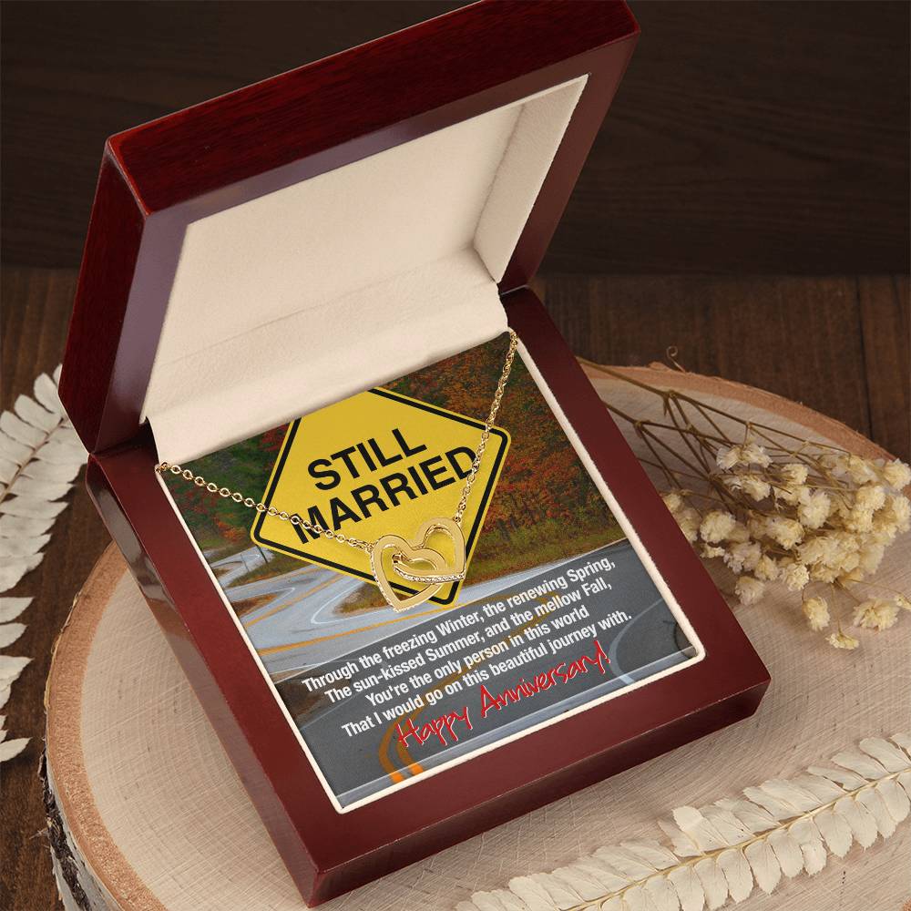 Still Married Anniversary Necklace Interlocking Hearts Necklace