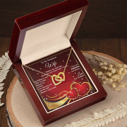 To My Gorgeous Wife I Love You Forever And Always - Interlocking Heart Necklace Interlocking Hearts Necklace