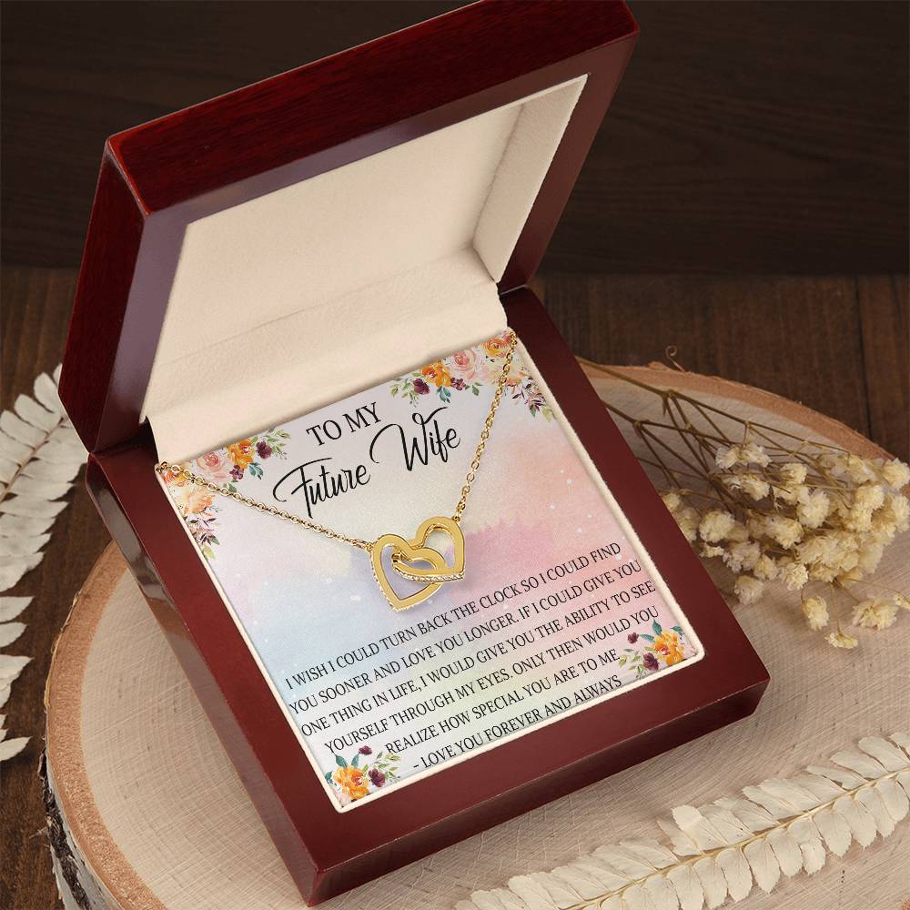Future Wife Necklace To My Future Wife Interlocking Hearts Necklace Future Wife Birthday Gift Girlfriend Necklace Girlfriend Necklace