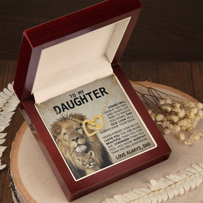 To My Daughter Two Hearts - Love Always Interlocking Hearts Necklace