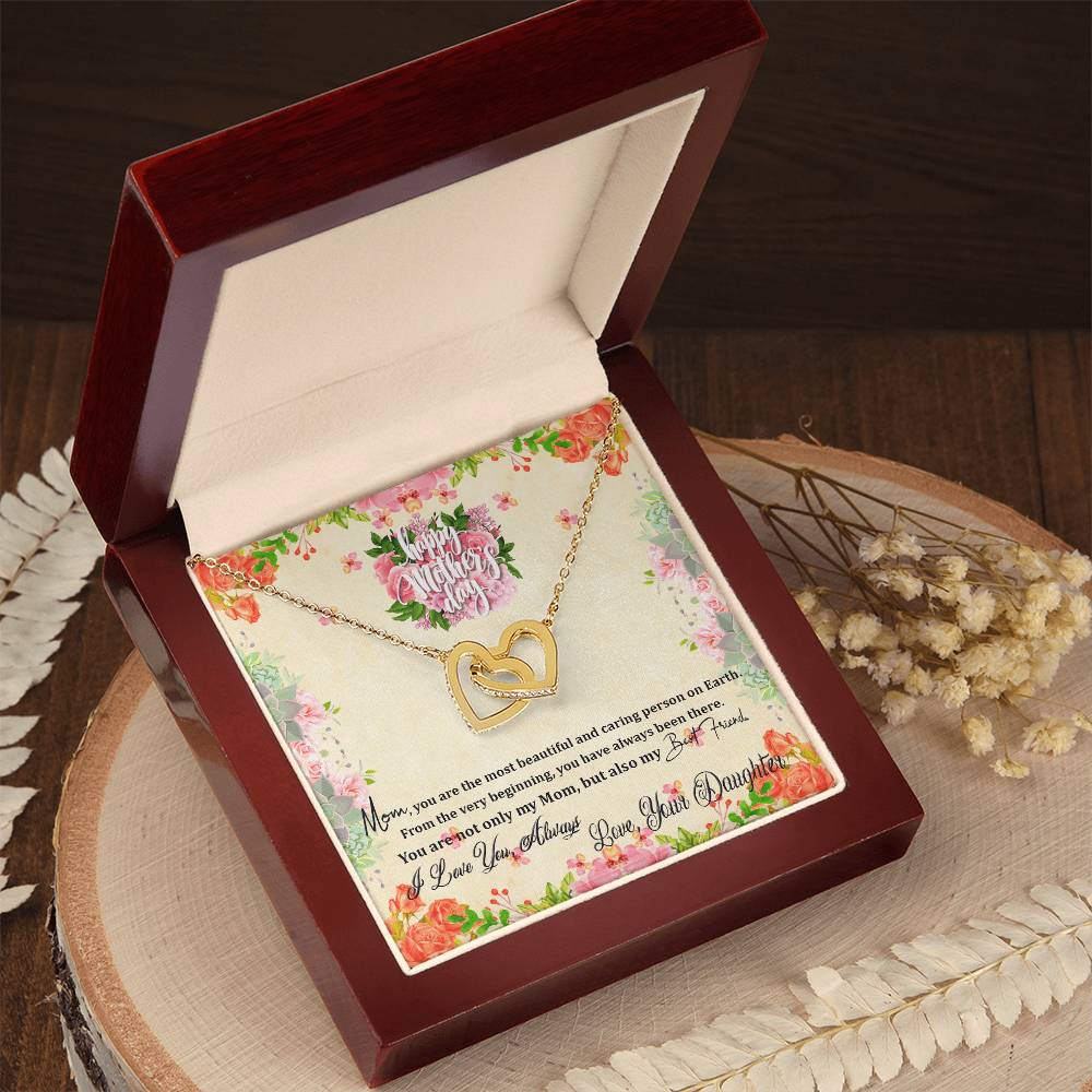 Happy Mother'S Day From Daughter Intertwined Hearts Necklace Interlocking Hearts Necklace