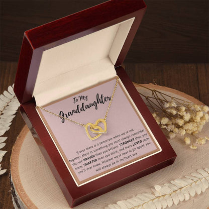 To My Granddaughter - Interlocking Hearts Necklace