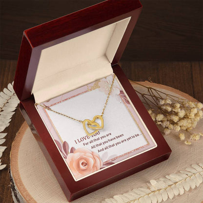 To My Love Interlocking Hearts Necklace Message Card