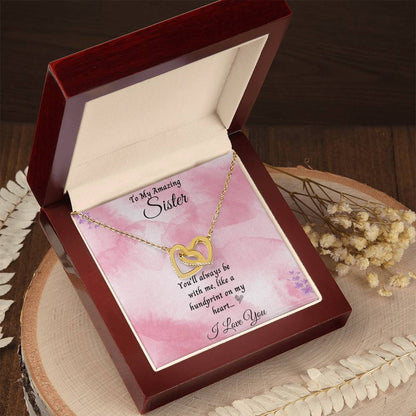 To My Amazing Sister Interlocking Hearts Necklace