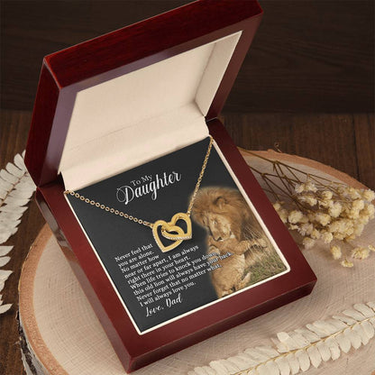 To My Daughter - I Will Always Love You - Necklace Mb Interlocking Hearts Necklace