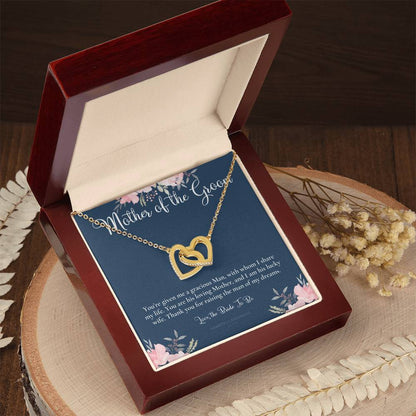 Mother Of The Groom Gift Necklace Wedding Gift Bridal Party Rehearsal Dinner Man Of My Dreams Parent Of Groom Mother In Law Gift Interlocking Hearts Necklace