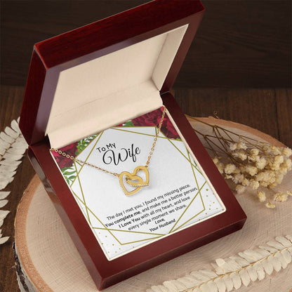 To My Wife - Premium Necklace Interlocking Hearts Necklace