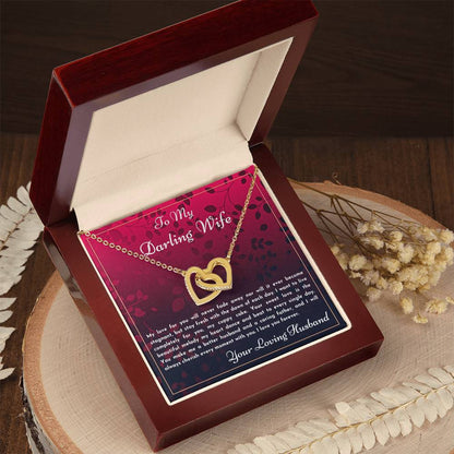 Gift For Wife My Love For You Will Never Fade Interlocking Hearts Necklace