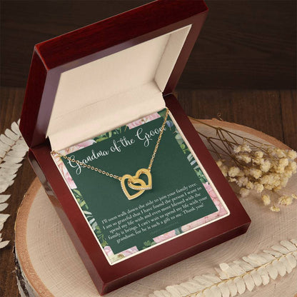 Grandmother Of The Groom Gift Necklace Grandma Wedding Gift Nana Bridal Shower Rehearsal Dinner Thank You Gift Interlocking Hearts Necklace