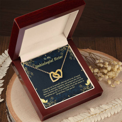 Unbiological Sister Necklace Soul Sister Sorority Sister Sister In Law Necklace Step Sister Gift Tribe Necklace Sister Necklace Interlocking Hearts Necklace
