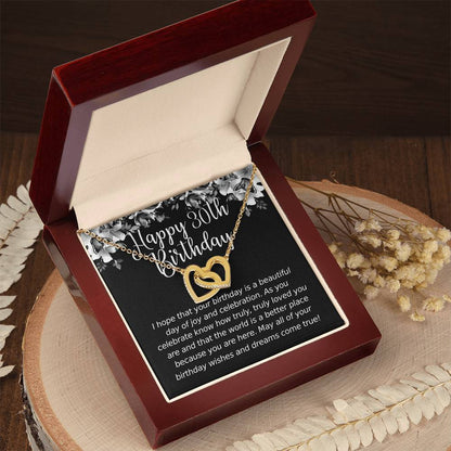 Happy Birthday 30 Year Old 1 Interlocking Hearts Necklace