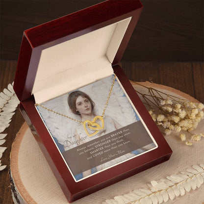 To My Daughter Always Remember Gift For Daughter From Mom Daughter Birthday Graduation Christmas Present Interlocking Hearts Necklace