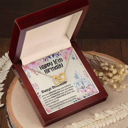 Happy 16Th Birthday Gift For Daughter Gift For 16 Years Old Birthday Teen Girl Daughter Necklace Gift Interlocking Hearts Necklace