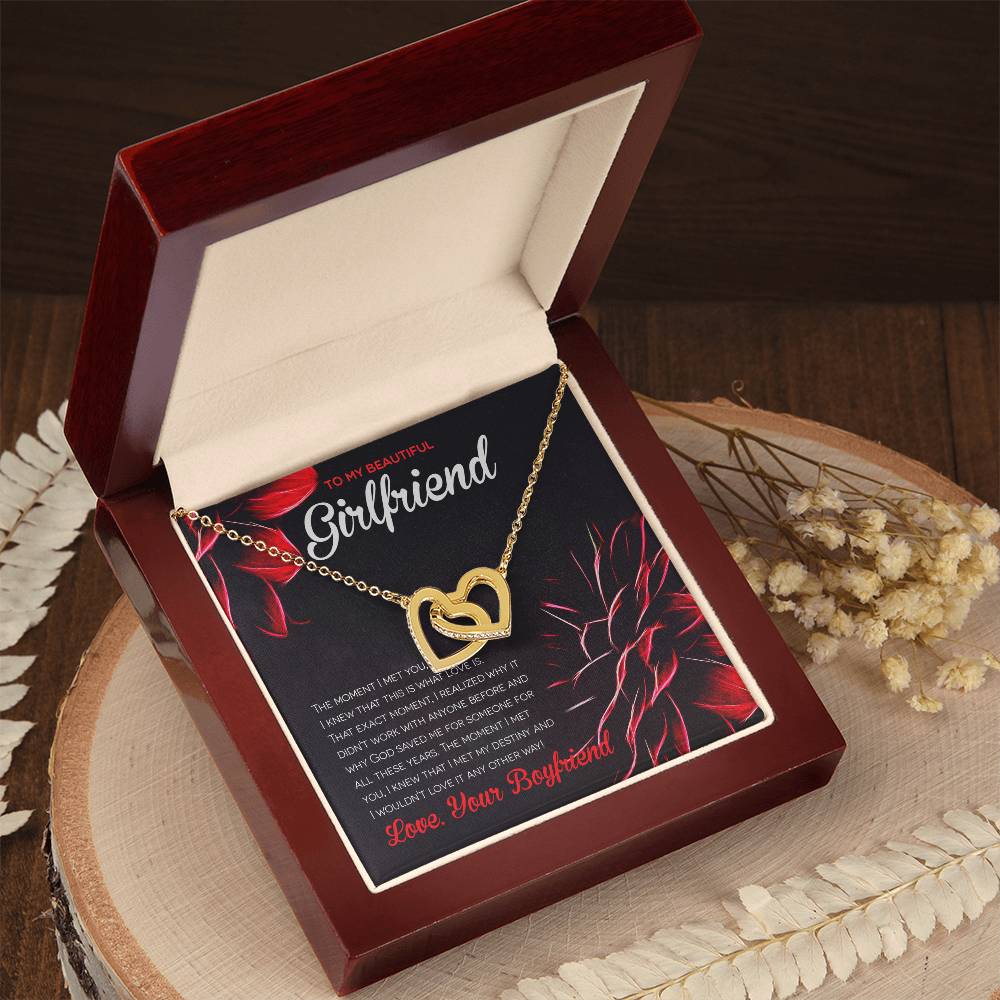 Girlfriend Interlocking Hearts Best Necklace Gift For Valentine'S Day Interlocking Hearts Necklace