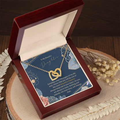 To Daughter - Most Beautiful Chapters In My Life Interlocking Hearts Interlocking Hearts Necklace