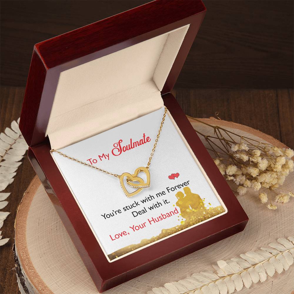 To My Wife - Black Friday Special Interlocking Hearts Necklace