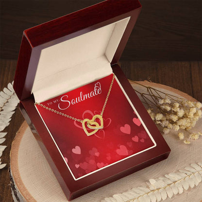 To My Soulmate Lux Necklace Gift Set Interlocking Hearts Necklace