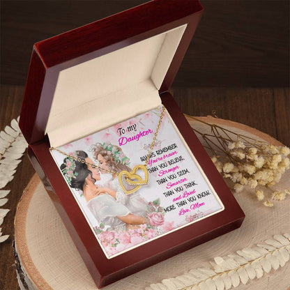 Mother Daughter Necklace Interlocking Hearts Necklace For Daughter To My Daughter Message Card Necklace