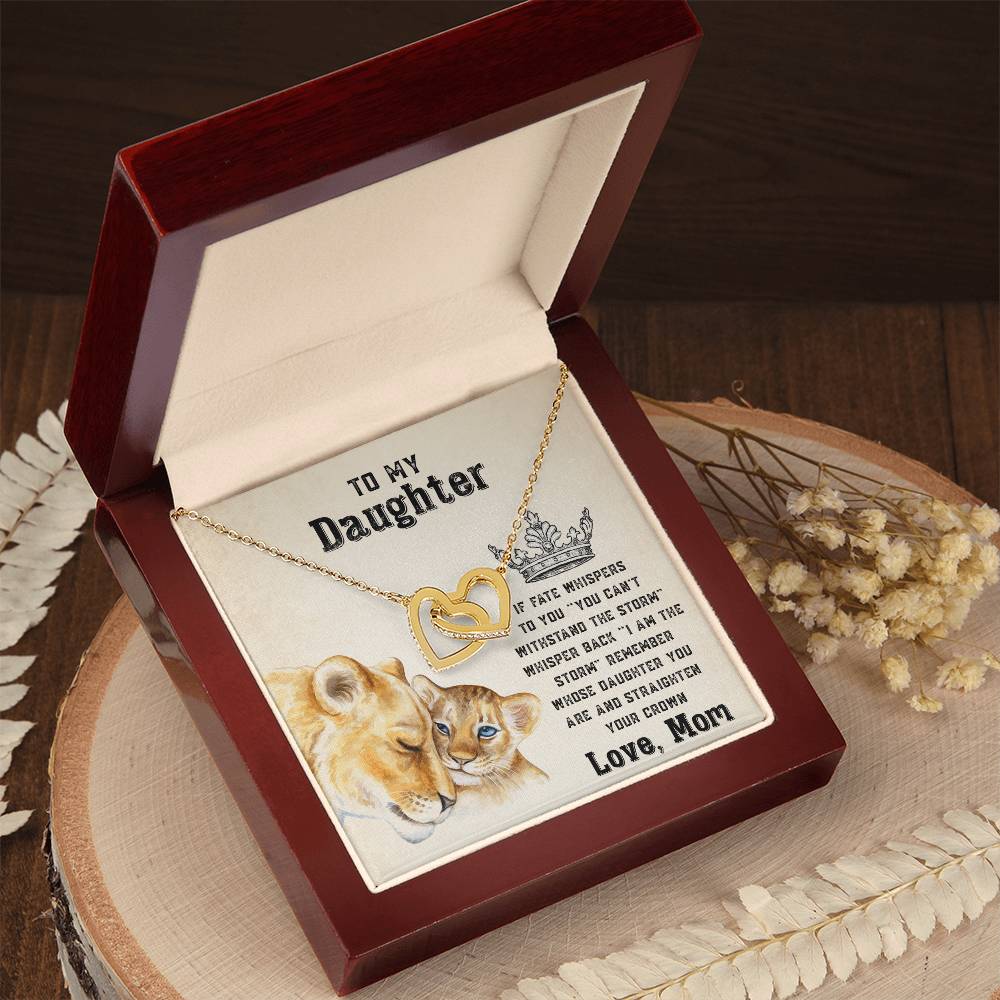 To My Strong Daughter Luxe Interlocking Heart Necklace Gift Set Interlocking Hearts Necklace