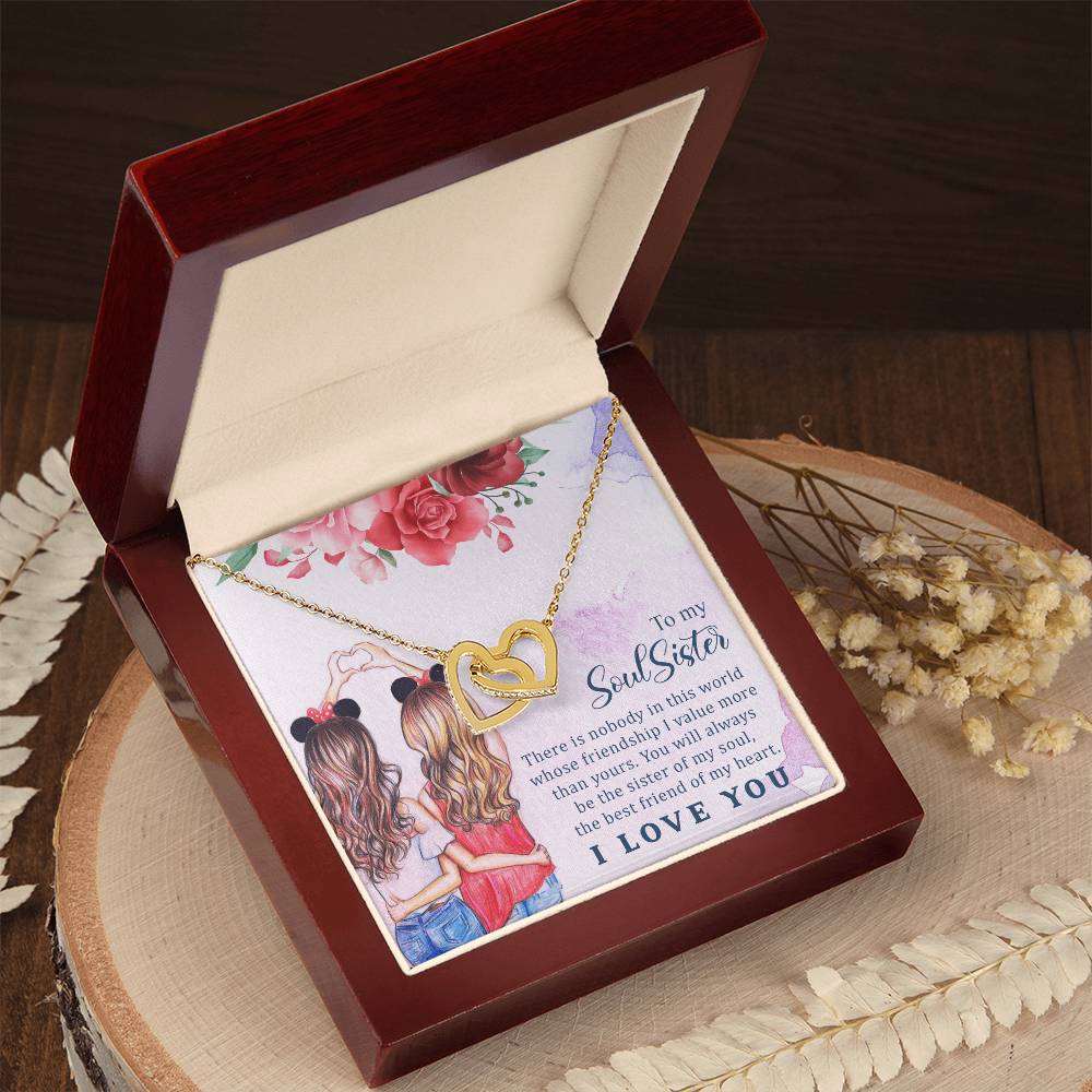 My Soul Sister - I Love You Interlocking Hearts Necklace
