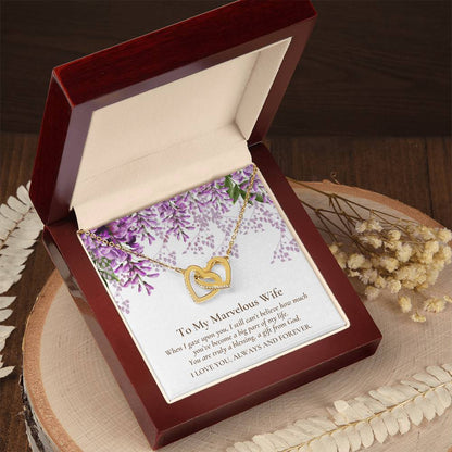 Two Hearts Linked Forever To Marvelous Wife Necklace Interlocking Hearts Necklace