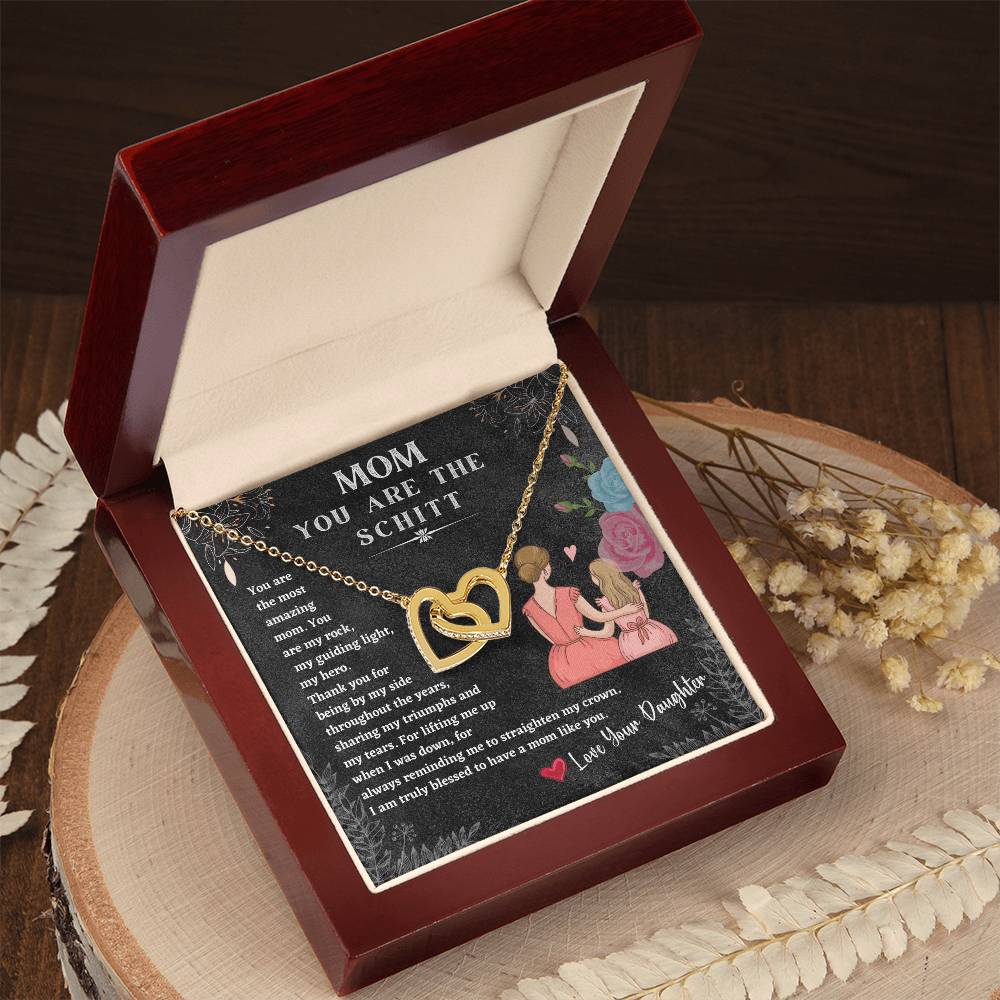 Mom You Are The Schitt! You Are The Most Amazing Mom Mothers Day Gift Neckles Love You Daughter Interlocking Hearts Necklace