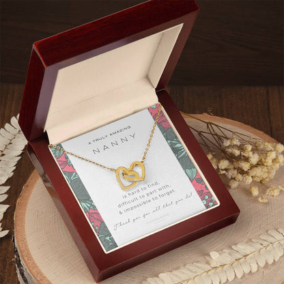 Nanny Appreciation Necklace Gift Nanny Thank You Gift Thank You Nanny Gift For Nanny Leaving A Truly Amazing Babysitter Gift Best Nanny Interlocking Hearts Necklace